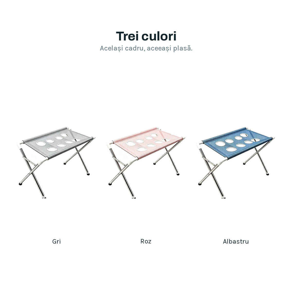 Trei culori: gri, roz, albastru